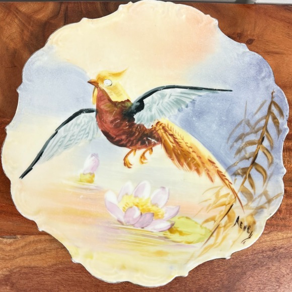 Limoges Other - Antique LDB Co Limoges France Hand Painted Pheasant Plate Signed Rene Flambeau